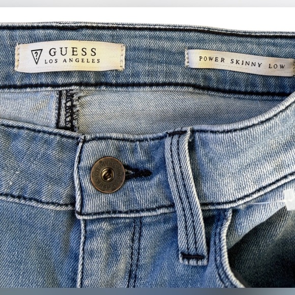 Guess 1981 Power Skinny Low Jeans, Size 24, Light Blue - Picture 4 of 11